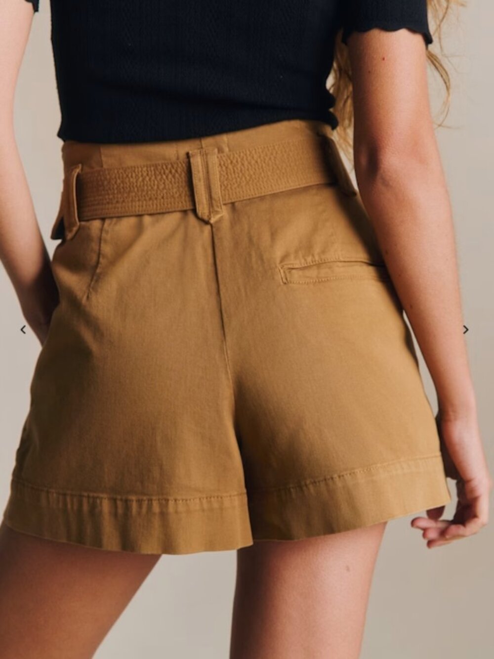 Sézane Rome High Rise Shorts Size 42 - Caramel - Picture 2 of 13